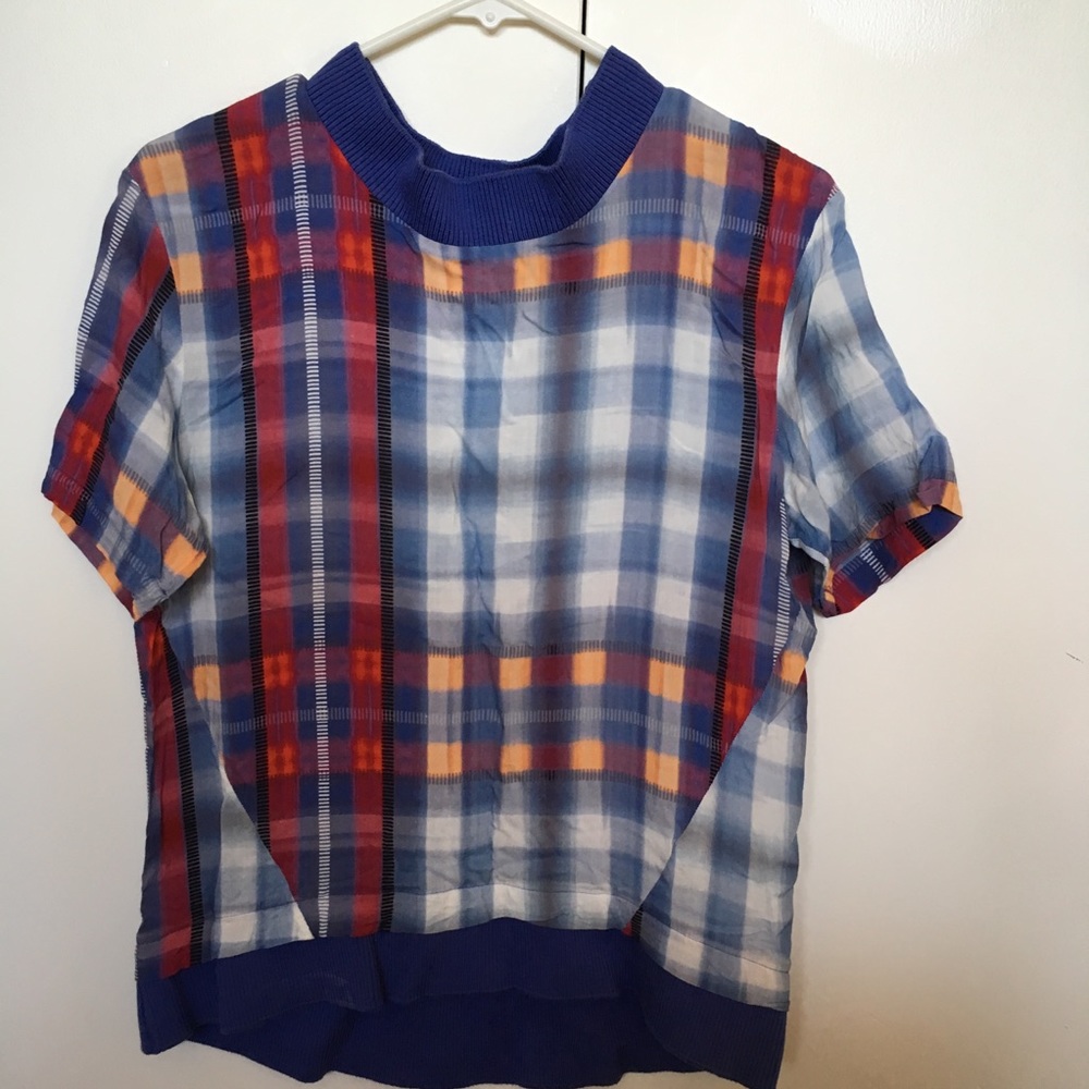 Thakoon Addition Plaid Printed Short Sleeve